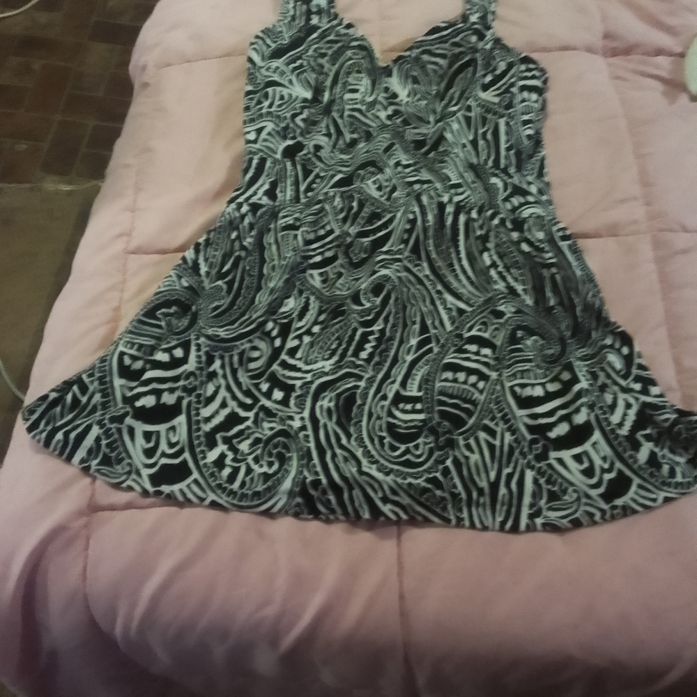 Black and White Paisley Dress